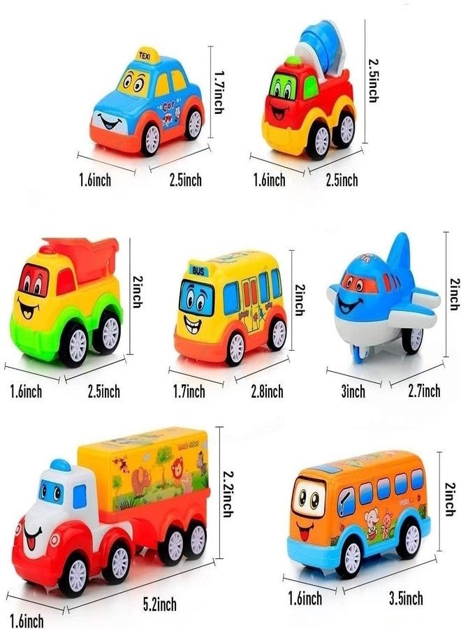 فيماس كواليتي مجموعة ألعاب سيارات وطائرات وشاحنات وتاكسي للأطفال، مصنوعة من البلاستيك عالي الجودة غير القابل للكسر، تعمل بالاحتكاك والسحب للخلف - 7 قطع - Image 5